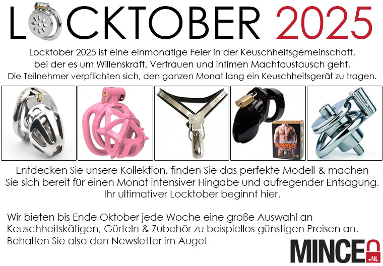 Locktober 2025 ist eine einmonatige Feier der Keuschheitsgemeinschaft und vieler Keuschheitsangebote von Mince.NL