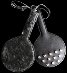 Round Leather Paddle with Fleece - os-roundpaddle