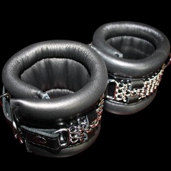 Leather Chain-style Ancle Cuffs - mi-59