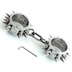 Unisex Spiked Stainless Steel Heavy Duty Wrist Cuffs - bhs-923