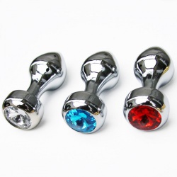 Aluminium Juwel Analplug Silber - bhs-140