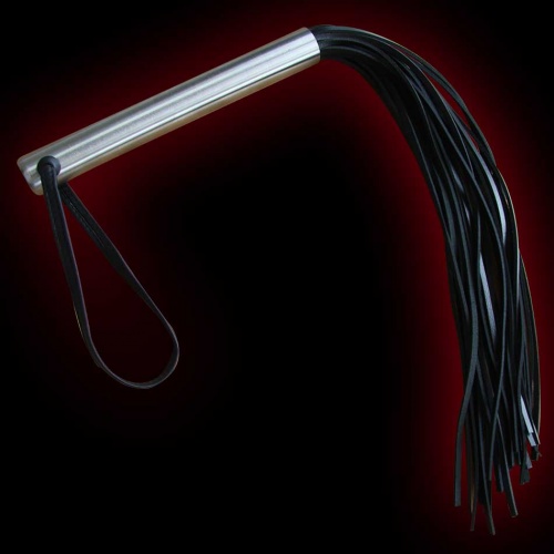 Leather whip with RVS handle - mi-58