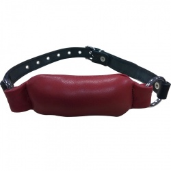 Red nappa leather mouth gag by Saxos - os-0119-r