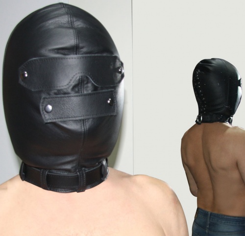 Zwart Leder isolatie masker - os-0346