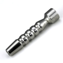 The Ribbed Opener - Hole Through Penis Plug - bhs-170