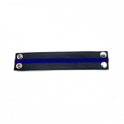 Leather Wrist Band - Black & Blue - rg-r wb1084bb