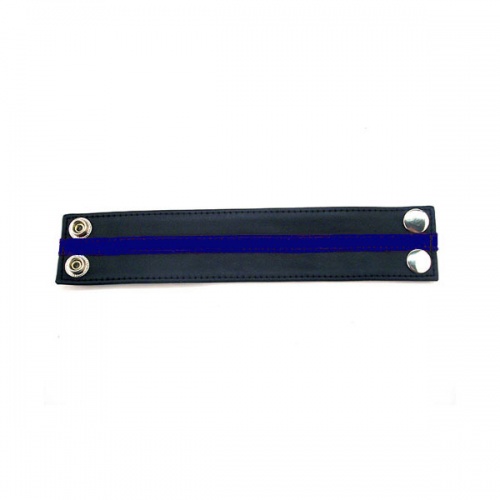 Leather Wrist Band - Black & Blue - rg-r wb1084bb