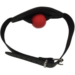 Padded Leather Gag with Silicon Ball - os-0379