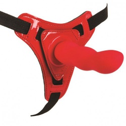 Strap-on Curved Dong (Rood) van Delfi Toys - dfi029red