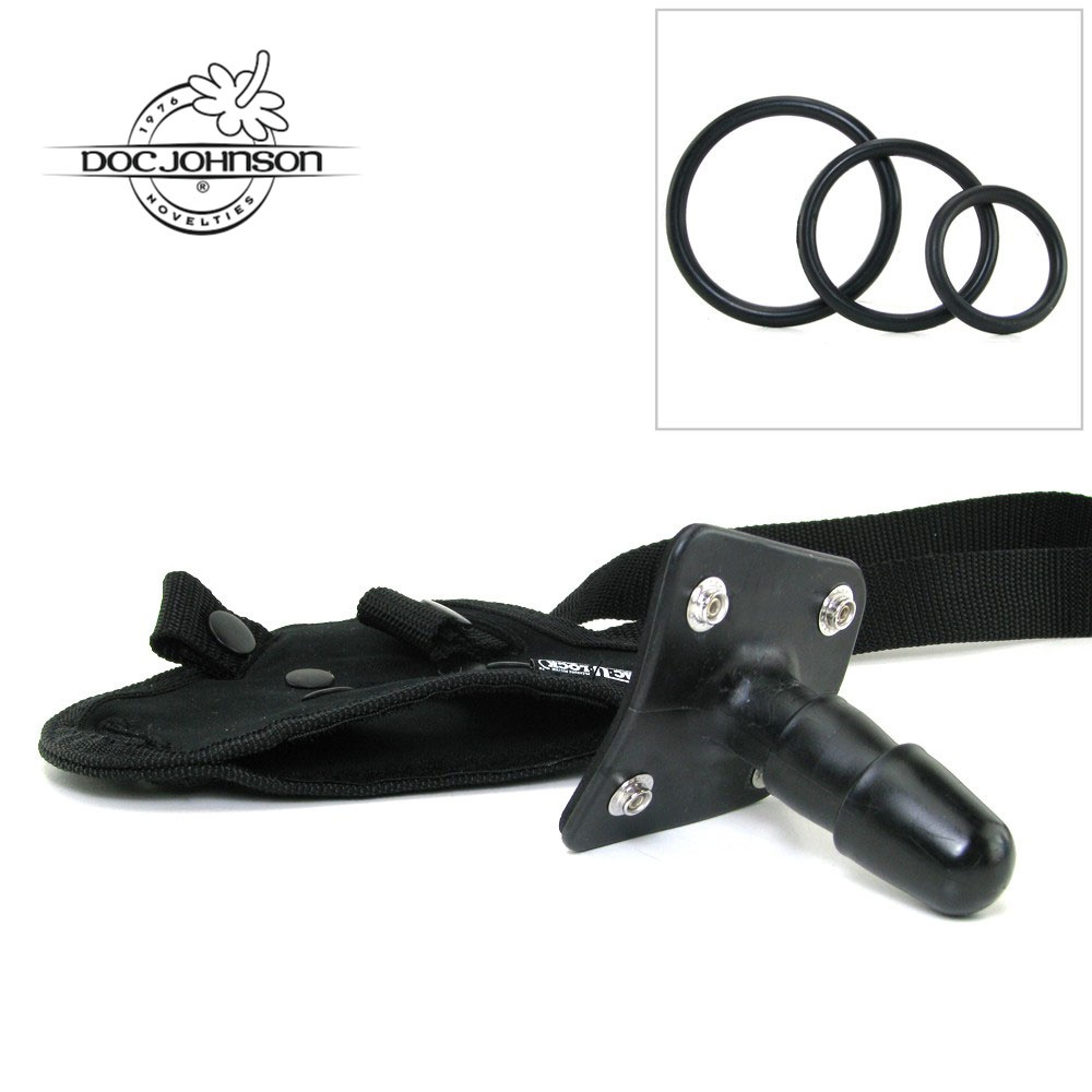 Насадка для страпона Doc Johnson Crystal Jellies 19 см Vac-U-Lock, розовый 1015-00 - Doc Johnson - Для страпонов со штырьком - Купить