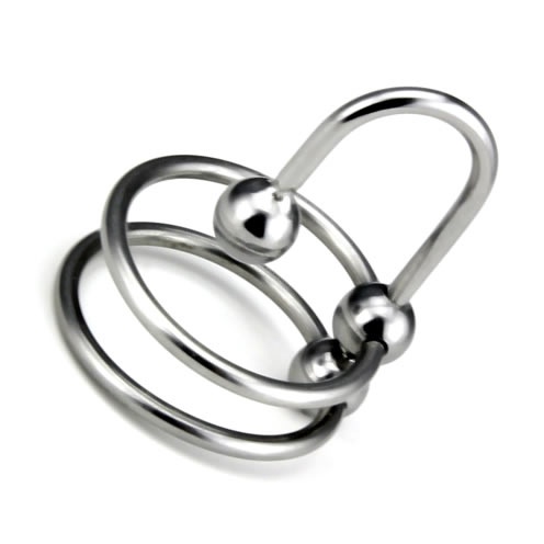 Cum Stopper (dubbele ring) van RVS - bhs-202