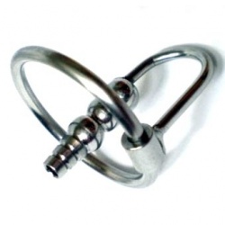 Holle RVS penisplug met 2 Ringen - bhs-207