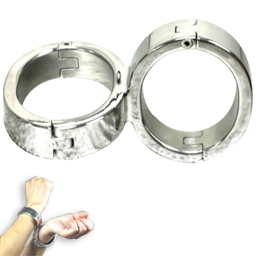 Stainless Steel Cross Fixed Bondage Handcuffs - bhs-229