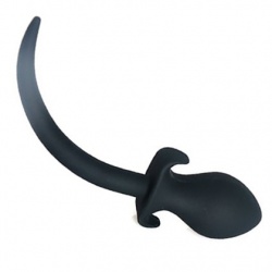 Silicone Black Puppy Tail - Large - bhs-255