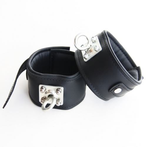 Steel and Leather Anklecuffs