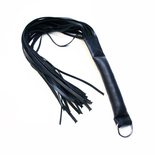 Zado Leather Flogger with Flexible Grip (Black) - mi-120