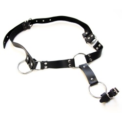 Saxos Leather Cock Strap Harness - os-mi081