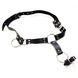 Saxos Leather Cock Strap Harness - mi-53