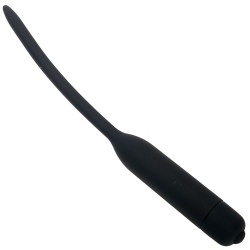 10 Frequency Black 5.5 mm Urethral Silicone Vibrator - mae-sm-031-55