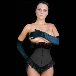 Satijnen onderborst Corset (51 Cm - 20 inch zwart) - car-019-blk