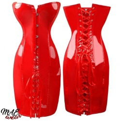 Red PVC corset Dress by MAE-Wear - mae-cl-019r