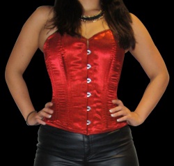 Carmen Red Satin Overbust Corset - car-tx2-036-red