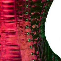 Nobles Satijn corset (61 cm - 24 inch rood) - ET-EC007-SAT-RED
