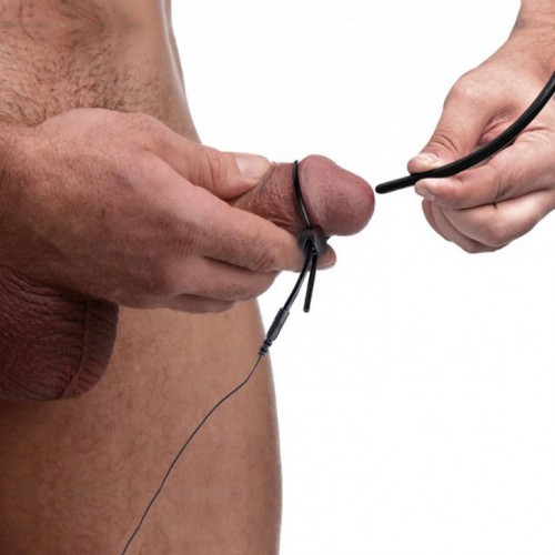 This kit by ZEUS includes a urethral sound, cock and ball loop, and the necessary leads.