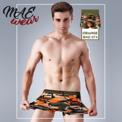 Boxer short in orange-camouflage print - mae-cl-074