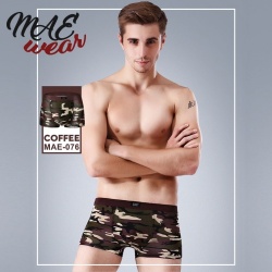 Boxer short in militairy brown-camouflage print - mae-cl-076