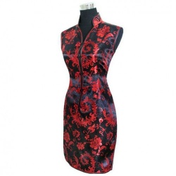 High Fashion Classical Chinese Cheongsam Sleeveless Dress - mae-cl-142