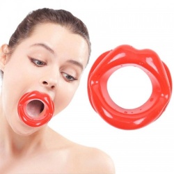 MAE-Toys Silicone Open Mouth Gag Red - mae-sm-167r