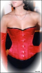 Corset EC001 - Red satin half bust - et-ec001-satin-red