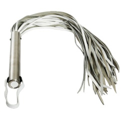 High Quality White Leather Flogger by NLLeather - nl-w65-36-wht
