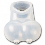 MAE-Toys Clear Silicone Ball Stretcher with Cock Ring - mae-ty-001clr