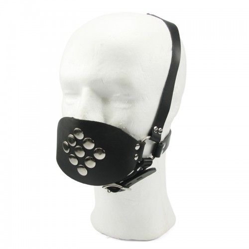 Leather Rubber Ball Gag Harness - fp-091