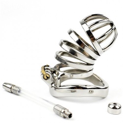 Stainless Steel Male Chastity Device - Medium - mae-sm-196-l