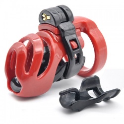 MAE-Toys Deluxe Chastity Device Black/Red - mae-sm-203