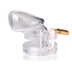Male Chastity Device - CeeBee-6000S Shorter Version Clear - bhs-051clr