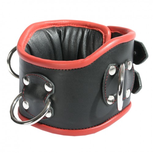 Leder SM Halsband breit gepolstert von Ledapol - le-8012