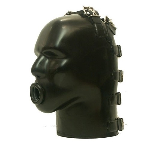 Latex Helm met opening voor Oppompbare Gag M4B-r van Studio Gum - sg-m4b-r