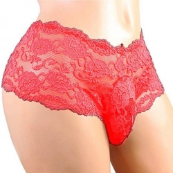 Men's Red Lace Panties by MAE-Wear - mae-cl-027red