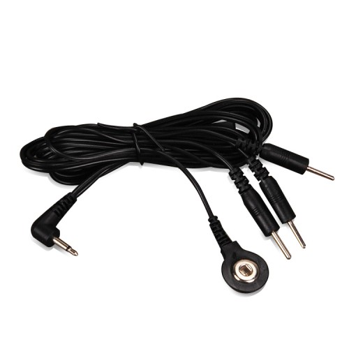 Lead Wire (1 Click Connector + 3 2mm Plug Connectors) by FM ElectroSex - mae-fm-008