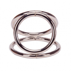 Chrome TriRing Cock & Ball Ring by MAE-Toys - mae-ty-013