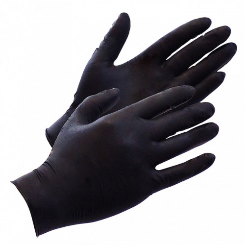 100 Zwarte Latex Wegwerp Handschoenen van Rimba - ri-7289