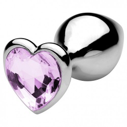 Heart Shaped Crystal Butt Plug (Lilac) - mae-sm-092