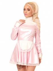 PVC Melody Maid Dress in Pink & White by Honour Clothing  - hr-h3037