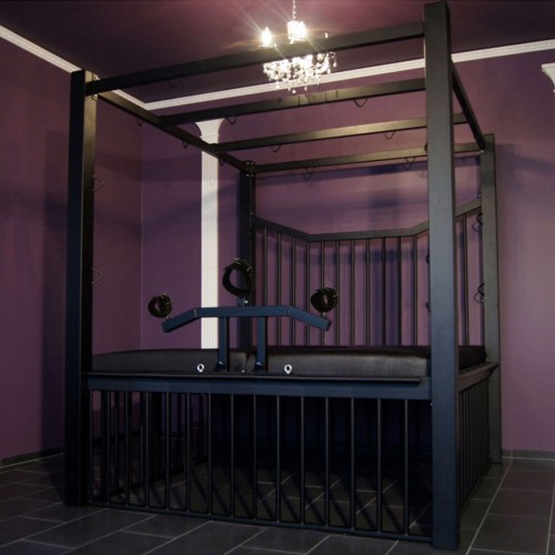 steel Bondage bed with slave cage - dgs-1sbcp