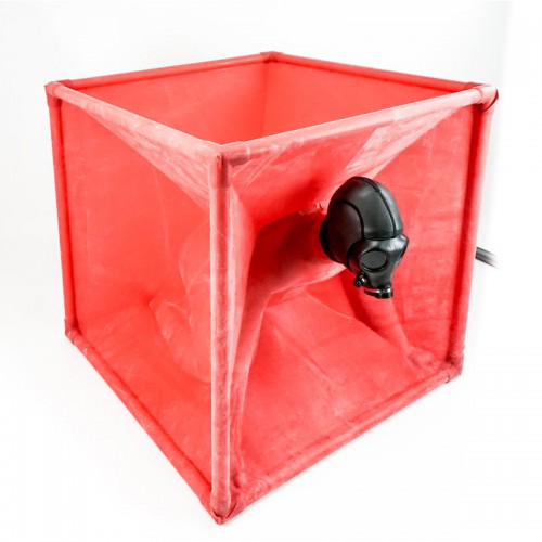 Latex Vacuum Cube by Rubber Shock, an essential for any BDSM, bondage and latex fetishist! Available in black, red & smoky grey