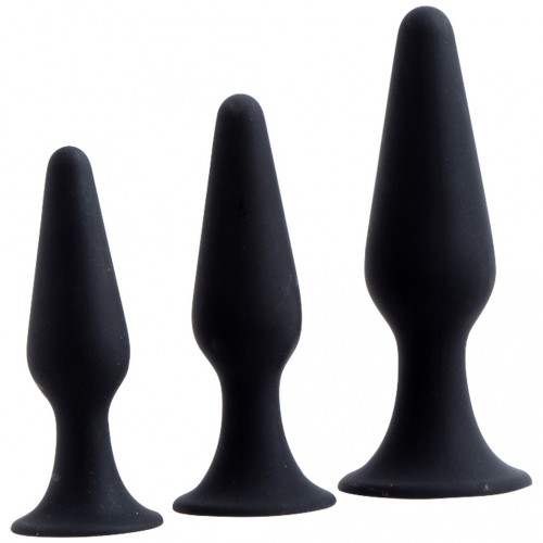 Hands Free Anal Plug Set - Black - 211800023